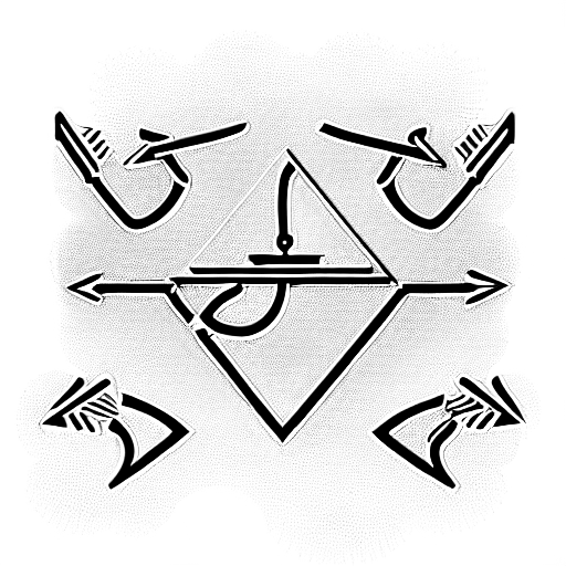 arrows with the initials G H G A tattoo design idea