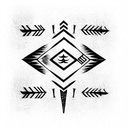 arrows with the initials G H G A tattoo design idea