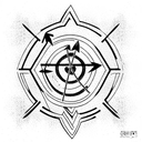 arrows with the initials G H G A tattoo design idea