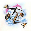 arrows with the initials G H G A tattoo design idea