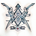 arrows with the initials G H G A tattoo design idea