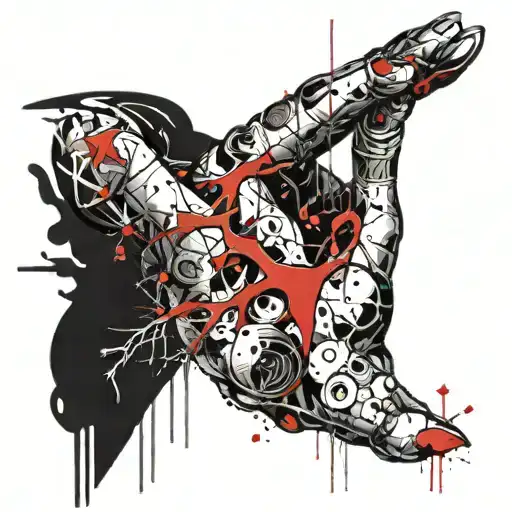 Cyber Sigilism hand tattoo design idea