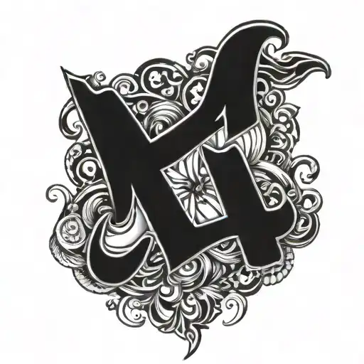hear with alba name written tattoo design idea