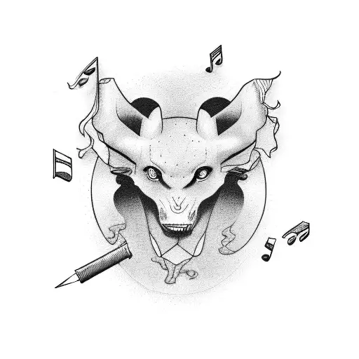 80s music tattoo design idea