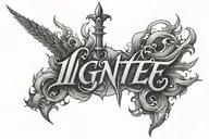 the word "ignite" tattoo design idea