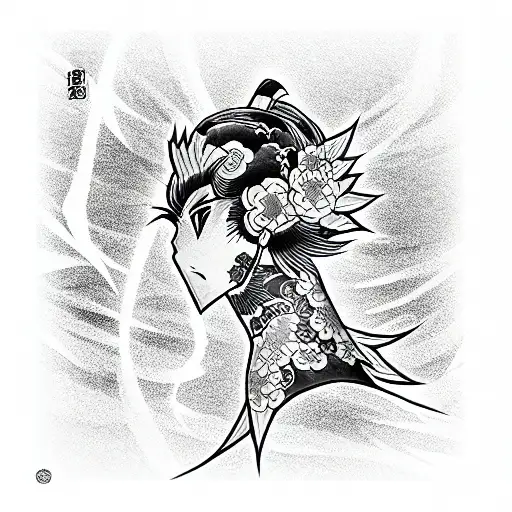 Anime for man tattoo design idea