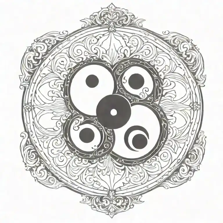 hippie ying yang love spritiual   tattoo design idea