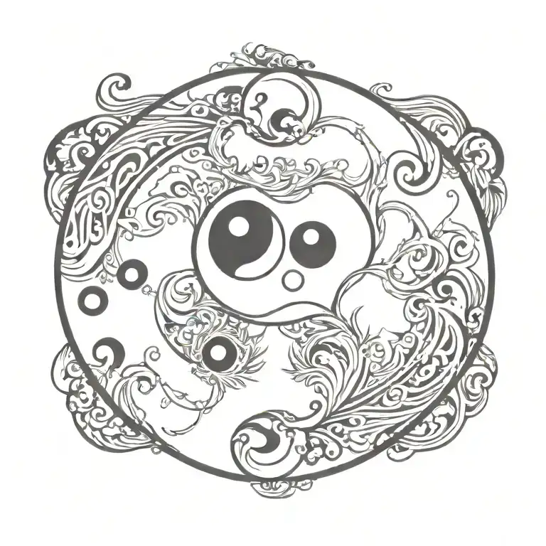 hippie ying yang love spritiual   tattoo design idea