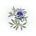 weaping willow tree with blue and purple roses intertwined in the trunk and roots tattoo design idea