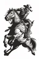 bucking bronco with rider tattoo design idea
