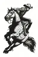bucking bronco with rider tattoo design idea