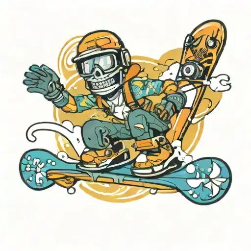 snowboard, motorsiklet, omurga, implant tattoo design idea