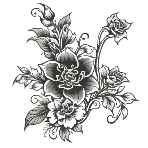 flower shoulder memorial sleeve tattoo design idea
