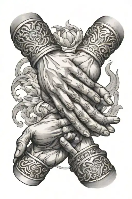Greek gods hands tattoo design idea