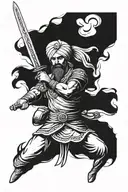 sikh warrior and sword tattoo design idea