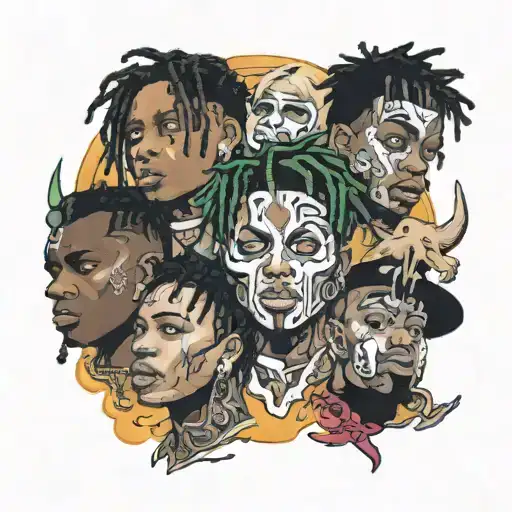 V-Roy, Ski Mask The Slump God, YNW Melly, Juice WRLD, xxxtentacion, Julio Foolio tattoo design idea