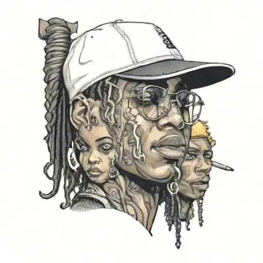 Julio Foolio, V-Roy, Juice WRLD, xxxtentacion, YNW Melly, Ski Mask tattoo design idea