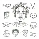 the words V-Roy, Ski Mask The Slump God, YNW Melly, Juice WRLD, xxxtentacion, Julio Foolio tattoo design idea