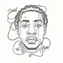 the words V-Roy, Ski Mask The Slump God, YNW Melly, Juice WRLD, xxxtentacion, Julio Foolio tattoo design idea