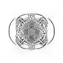 Celtic warrior sleeve with patterns tattoo design idea