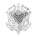 Celtic warrior sleeve with patterns tattoo design idea