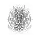 Celtic warrior sleeve with patterns tattoo design idea