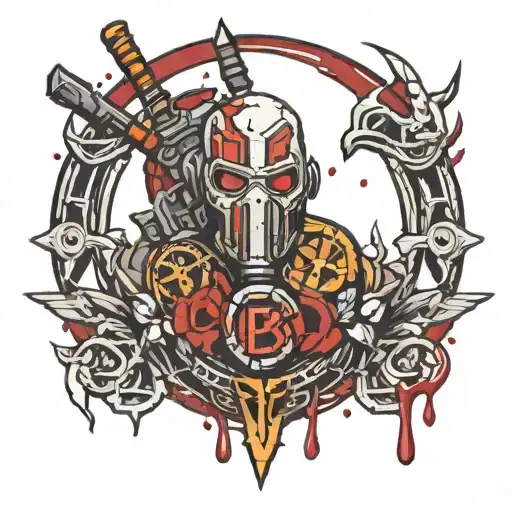 borderlands psycho logo blood insane tattoo design idea