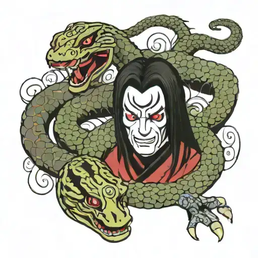 Orochimaru and the Snakes   tattoo design idea