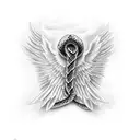 angel with snake tattoo design idea