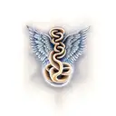 angel with snake tattoo design idea