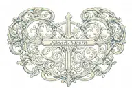 anima vestra written within a key. this represents the souls importance in acensing to the afterlife tattoo design idea