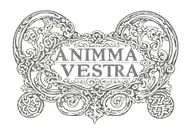 anima vestra written within a key. this represents the souls importance in acensing to the afterlife tattoo design idea