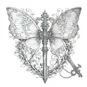 anima vestra and a key tattoo design idea