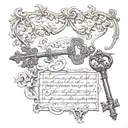 anima vestra and a key tattoo design idea