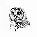 full barred owl tattoo design idea