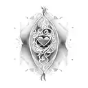 corazon roto tattoo design idea