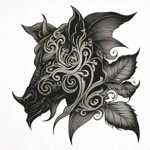 unrecognizable mysterious black silhouette tattoo design idea