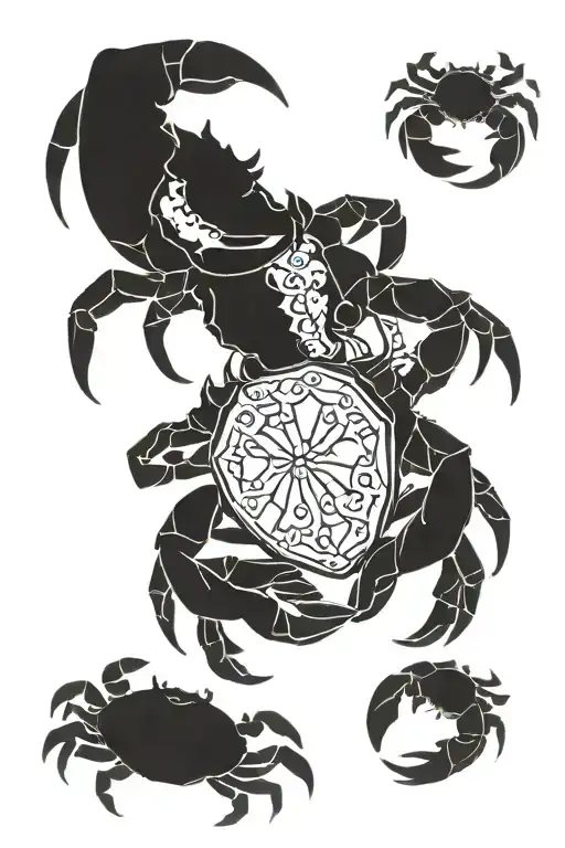 crab father son tattoo tattoo design idea