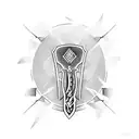 Axe surrounded by intricate barbed wire tattoo design idea