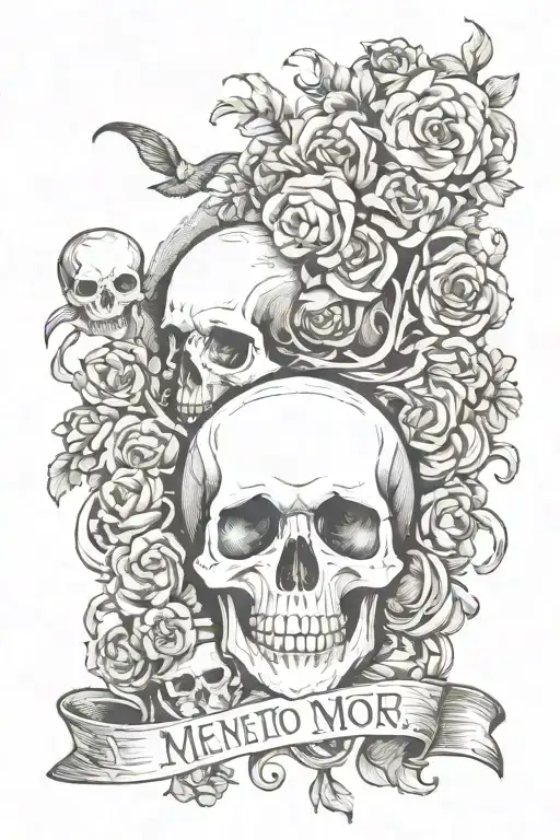 Memento Mori written tattoo design idea