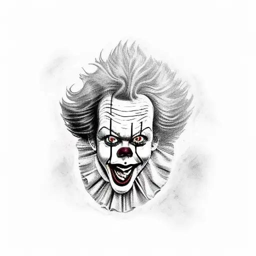 Tim Curry's Pennywise as zombie tattoo design idea