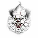 Tim Curry's Pennywise as zombie tattoo design idea