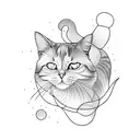 japanese cat face  tattoo design idea