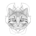 japanese cat face  tattoo design idea