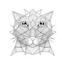 japanese cat face  tattoo design idea