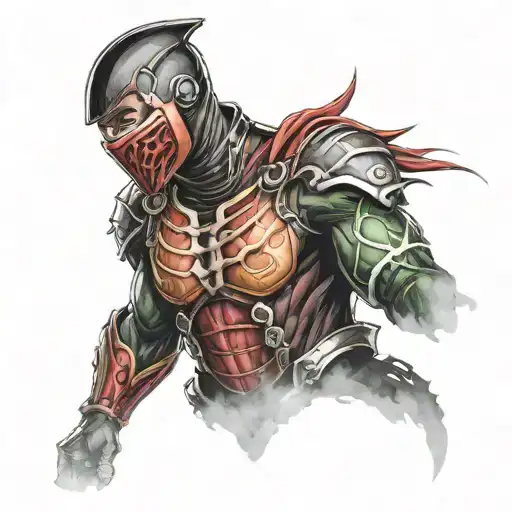 Ermac cyborg mortal kombat tattoo design idea