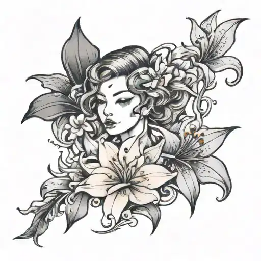  lily  tattoo design idea