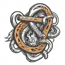 Climbing carabiner drawing tattoo design idea