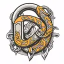 Climbing carabiner drawing tattoo design idea
