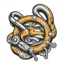 Climbing carabiner drawing tattoo design idea